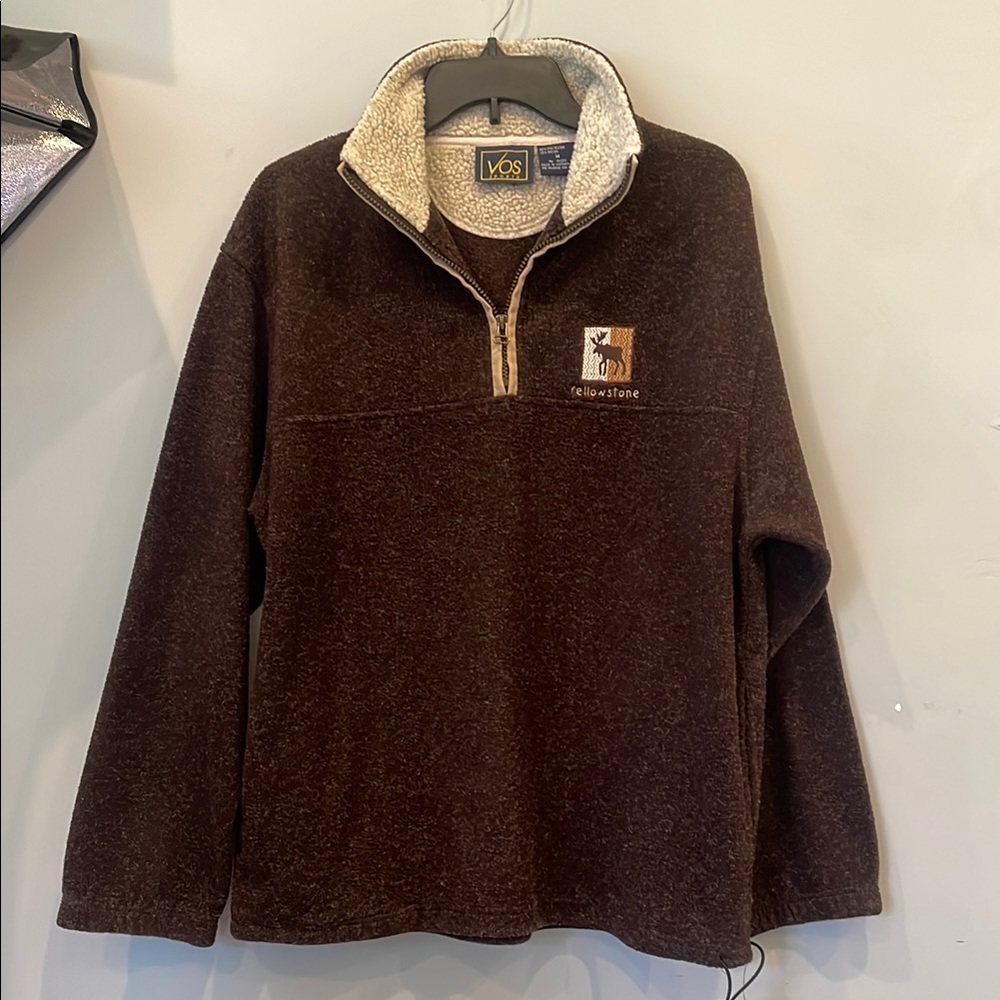 Brown Quarter-Zip Men's Yellowstone mountain shirt